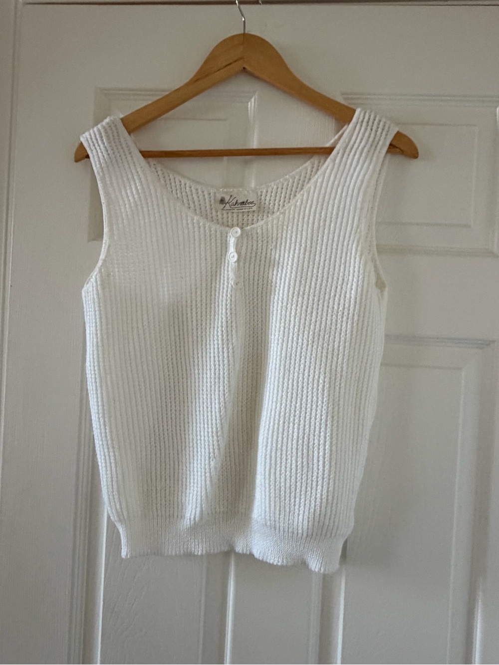 Vintage White Knit Tank Top